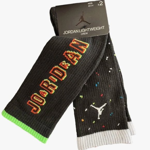 NWT Boy's Jordan Slime Vortex 2 Pack Crew Socks - Picture 2 of 12